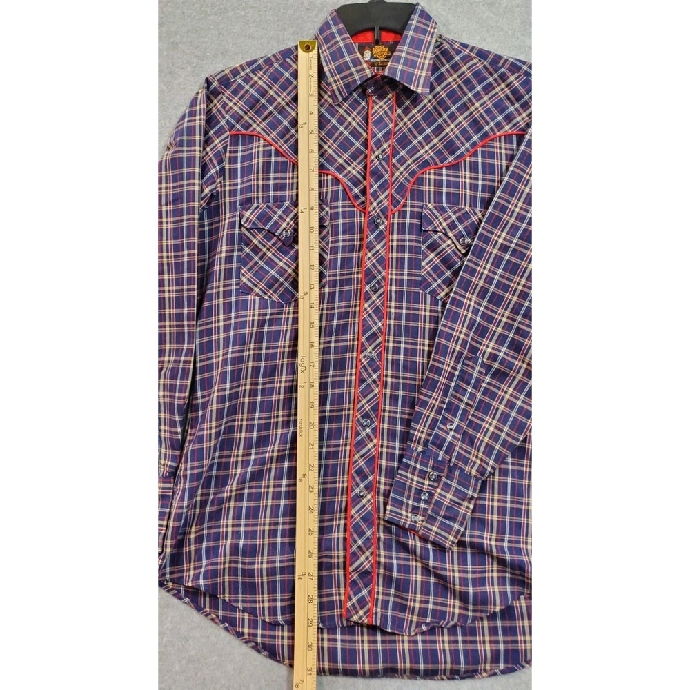 VTG Kenny Rogers Western Collection Shirt Long Sleeve Plaid Karman Pearl Snap - Picture 3 of 9